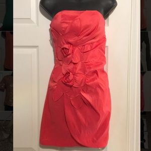 Coral floral semi dress